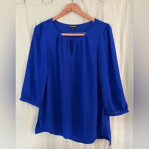 Express Royal Blue Gauzy Blouse